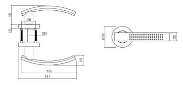 ProGriff TD-William auf Rosette–Chrom/Nickel matt